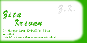 zita krivan business card